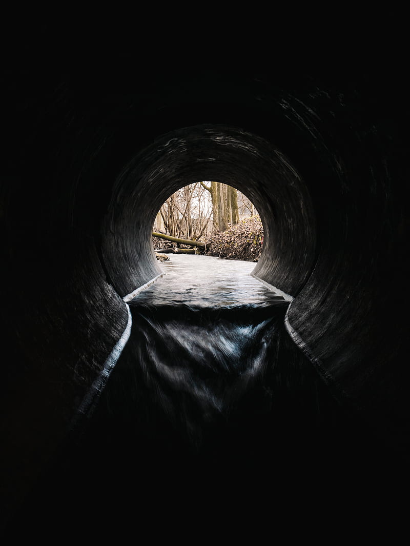tunnel, pipe, water, HD phone wallpaper