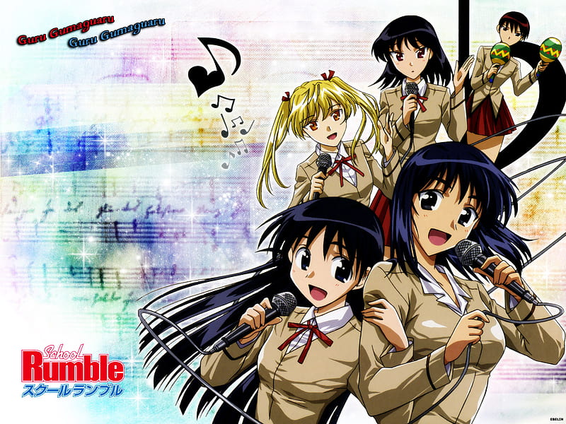 Hear our voices School Rumble style!, tenma and friends, school rumble characters, tenma, school rumble, HD wallpaper