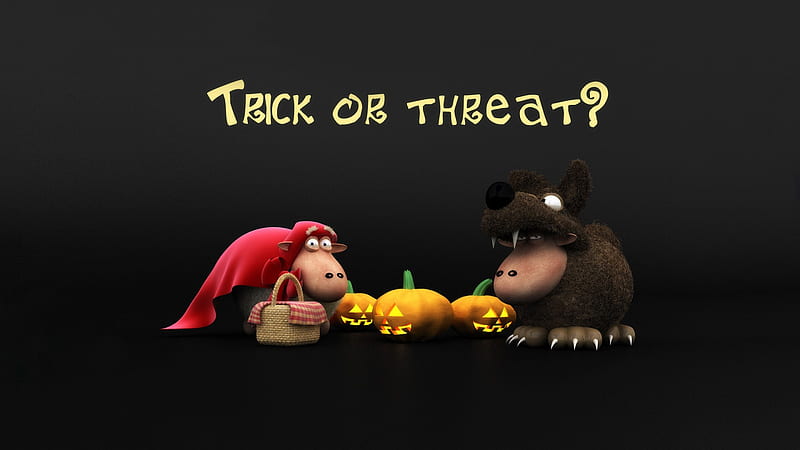 Trick or Threat?, sheeps, halloween, HD wallpaper
