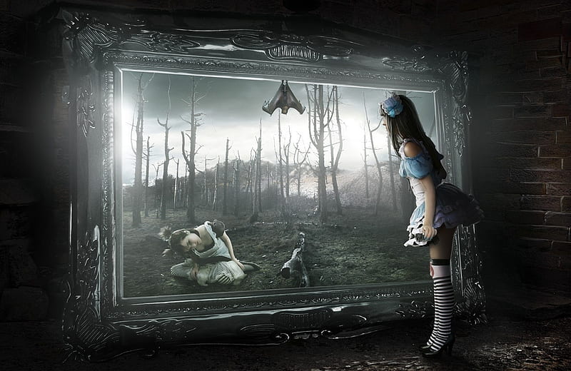 Alice Through The Looking Glass, Alice In Wonderland, Art, Fantasy Art, HD wallpaper
