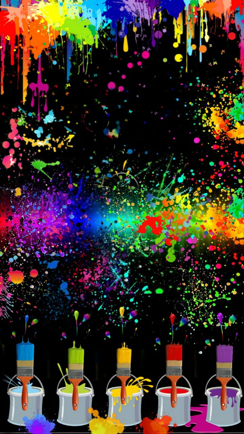 Paint Spill, colorful, splash, HD phone wallpaper