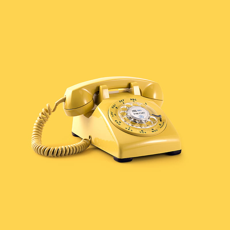 yellow rotary telephone, HD phone wallpaper