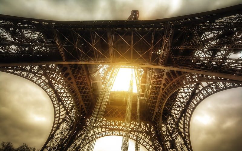 Eiffel Tower, R, french landmarks, capital, Paris, France, Europe, HD wallpaper