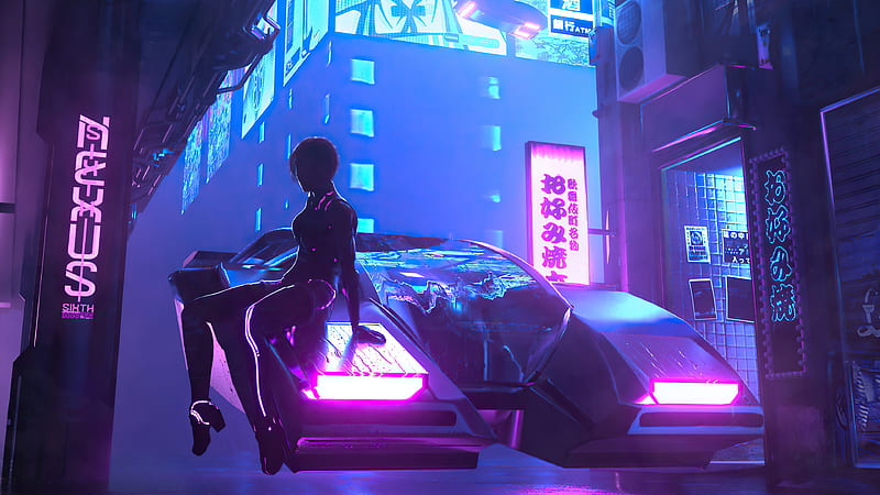 Sci Fi, Cyberpunk, Futuristic, Vehicle, Woman, HD wallpaper