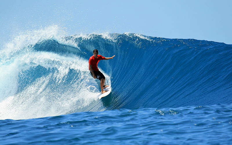 surfing, board, man, wave, ocean, HD wallpaper