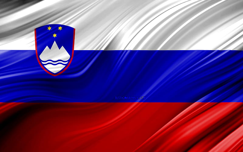 Slovenian flag, European countries, 3D waves, Flag of Slovenia, national symbols, Slovenia 3D flag, art, Europe, Slovenia, HD wallpaper