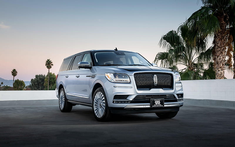 2019, Lincoln Navigator, Luxury SUV, new silver Navigator, exterior, front view, silver SUV, american cars, Lincoln, HD wallpaper