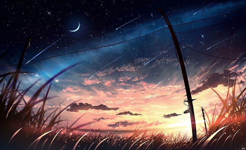 Anime, Sky, Night, Original, HD wallpaper | Peakpx