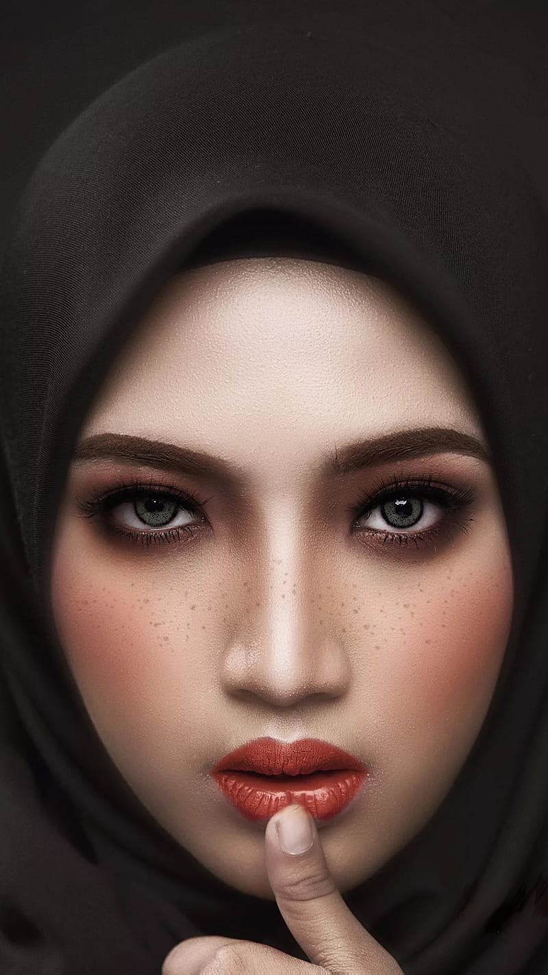 Muslim beauty, bonito, beautiful eyes, face, girl, gorgeous, hijab, portrait, HD phone wallpaper
