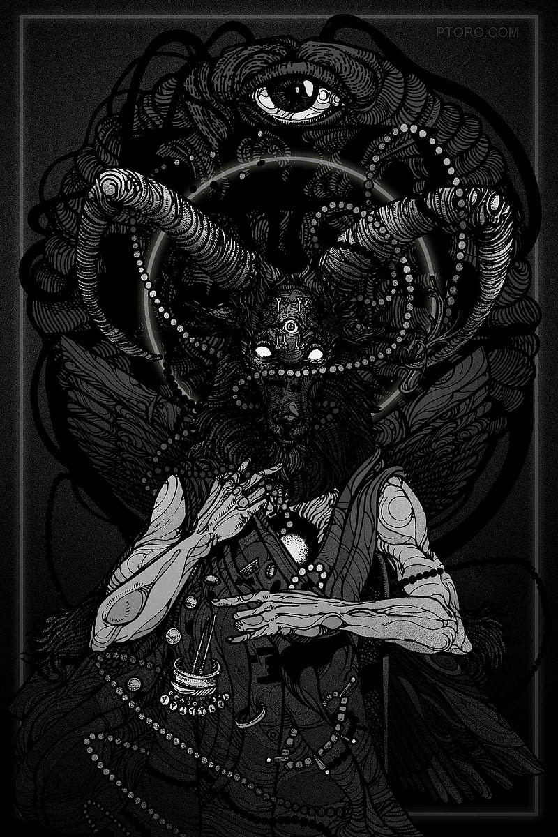 HD wallpaper: billelis, dark, goat, satanic, Gothic, cross, skull, Wallpaper Flare