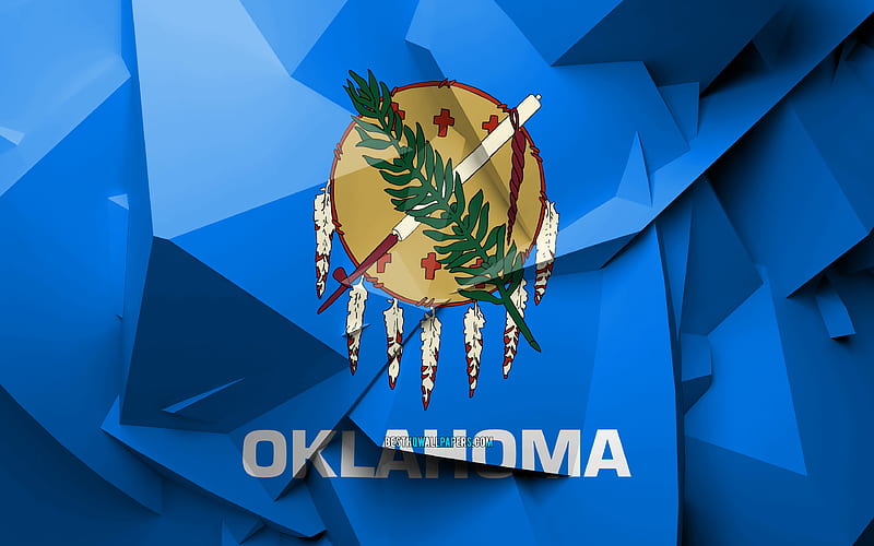 Flag of Oklahoma, geometric art, american states, Oklahoma flag, creative, Oklahoma, administrative districts, Oklahoma 3D flag, United States of America, North America, USA, HD wallpaper