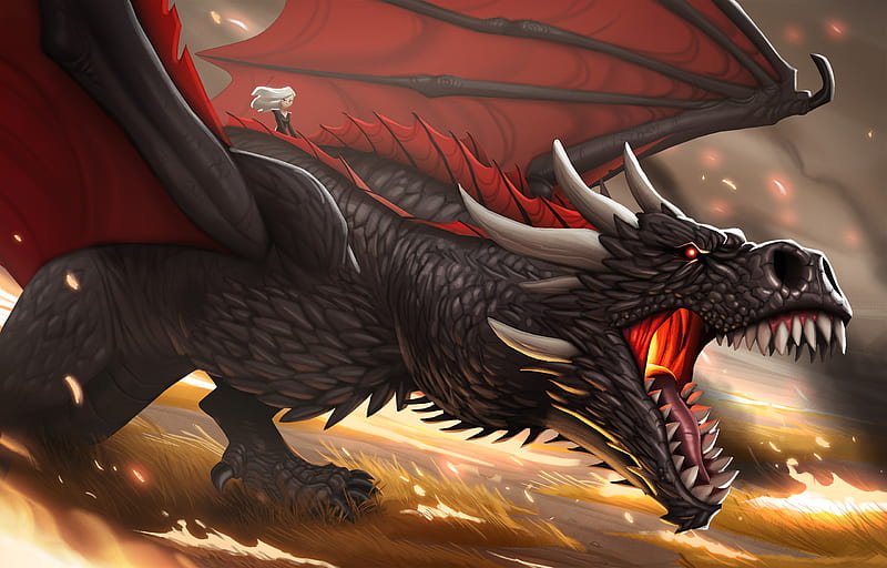 Khaleesi And Dragon Cartoon Artwork, game-of-thrones, tv-shows, dragon,  daenerys-targaryen, HD wallpaper | Peakpx