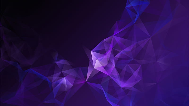 purple triangles, low poly, geometric, smoke, Abstract, HD wallpaper