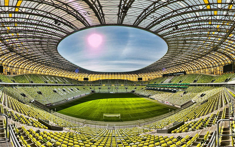 Pge Arena, Stadion Energa Gdansk, Polish football stadium, view inside, soccer field, Gdansk, Poland, HD wallpaper