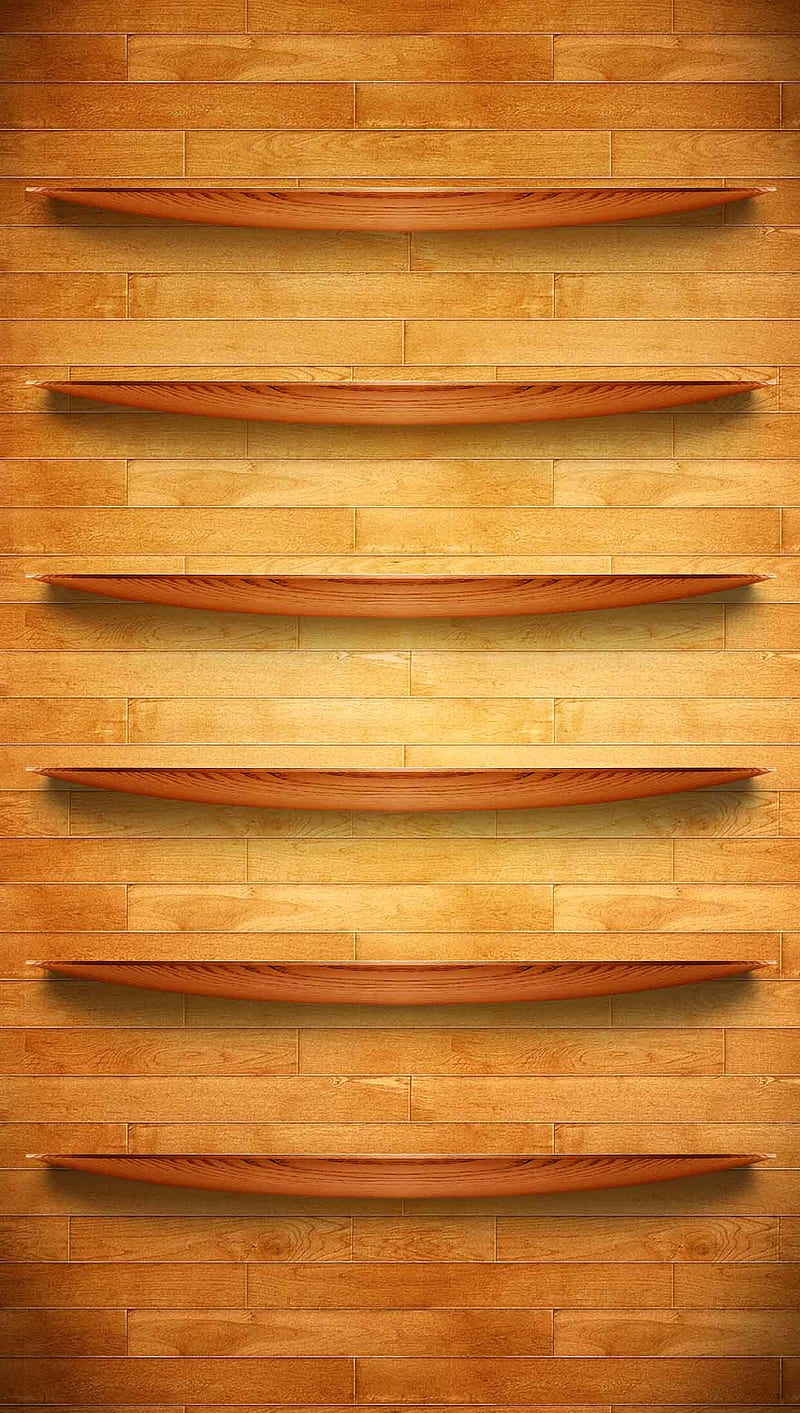 Wooden Shelf, shelf, wooden, HD phone wallpaper