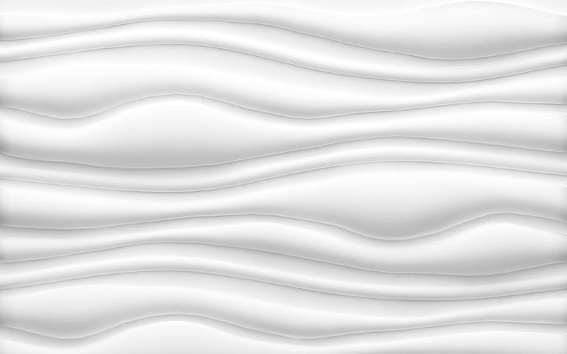 white abstract waves, 3D art, abstract art, white wavy background, abstract waves, creative, white backgrounds, waves textures, white 3D waves, HD wallpaper