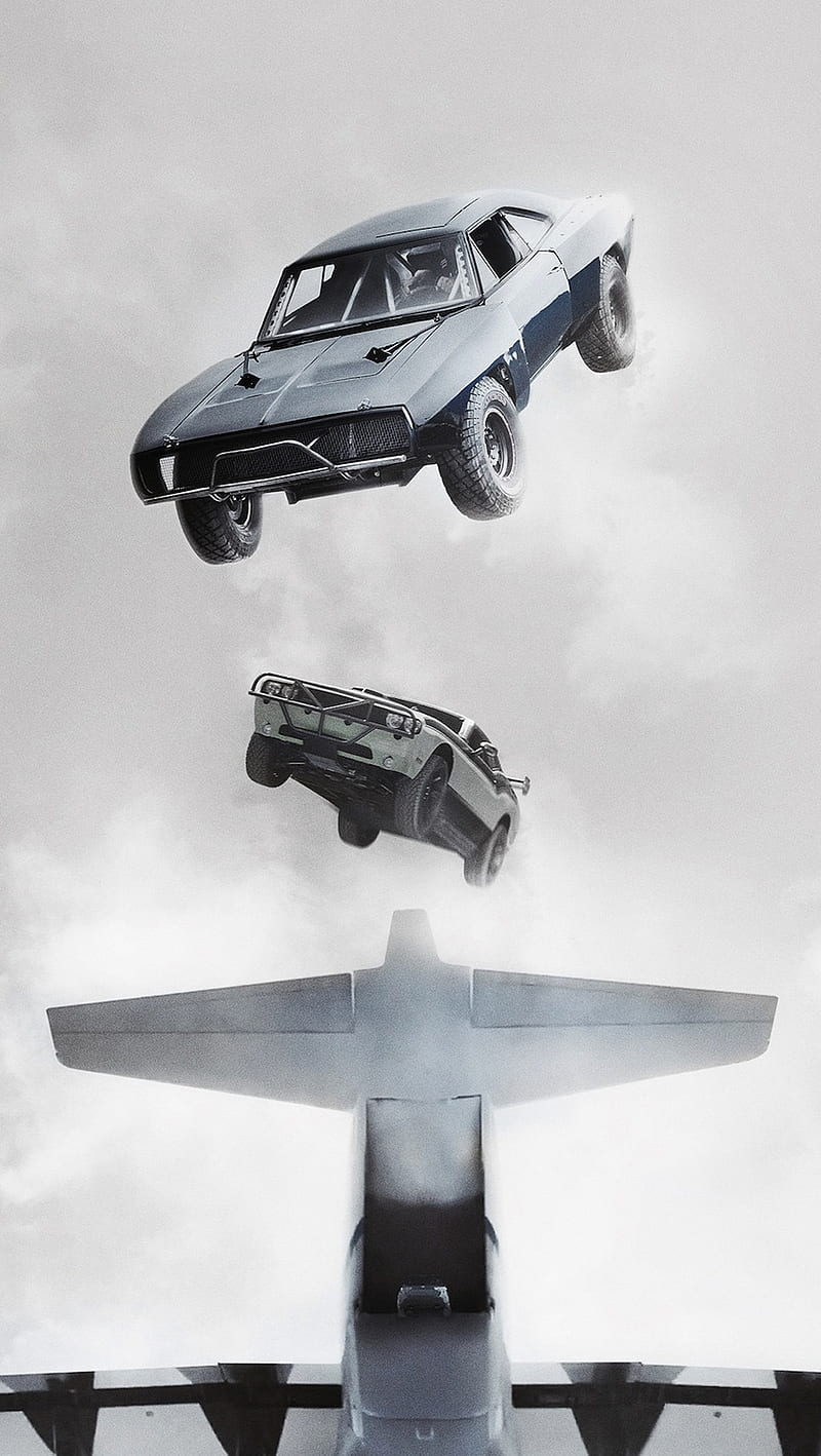 Furious 7, car, fast and furious, fly, sky, speed, statham, vin diesel, guerra, HD phone wallpaper