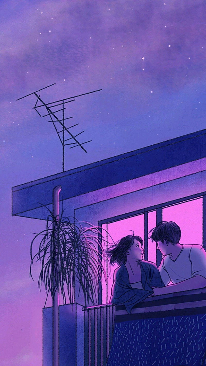 Anime Aesthetic, love, sunset, HD phone wallpaper