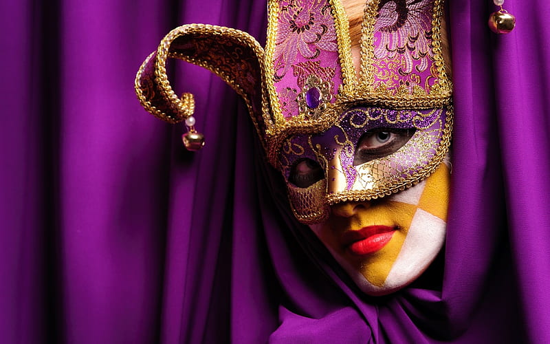 Carnival Joker Mask, Carnival, Joker, Woman, Mask, HD wallpaper