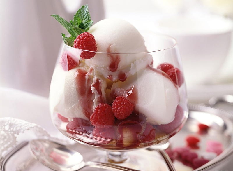 raspberry delight, fruit, sorbet, summer, raspberry, dessert, HD wallpaper