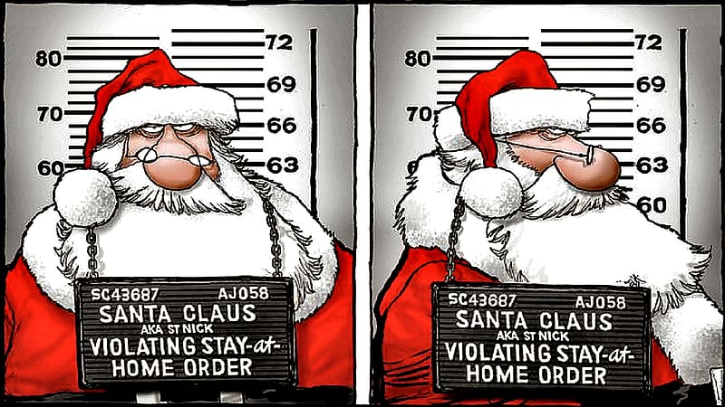 Santa Mugshot, pandemic, holiday, Christmas, Santa, HD wallpaper