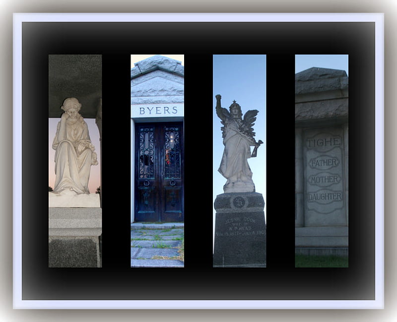 Angels Watching Over, death, monuments, cemetary, angels, guardians, HD wallpaper