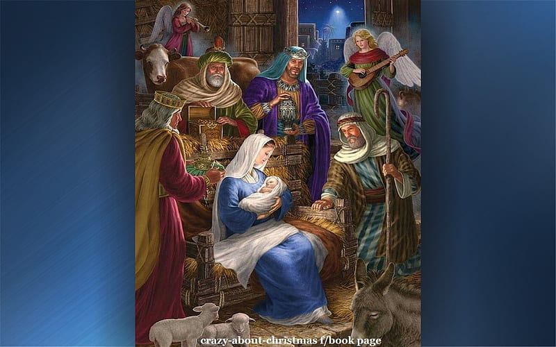 Adoration of the Kings, Angels, Baby, Joseph, Kings, Star, Bethlehem, Mary, Jesus, HD wallpaper