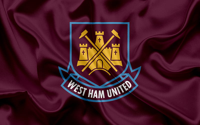 West Ham United FC, Football Club, Premier League, football, London, UK, England, flag, emblem, West Ham United logo, English football club, HD wallpaper