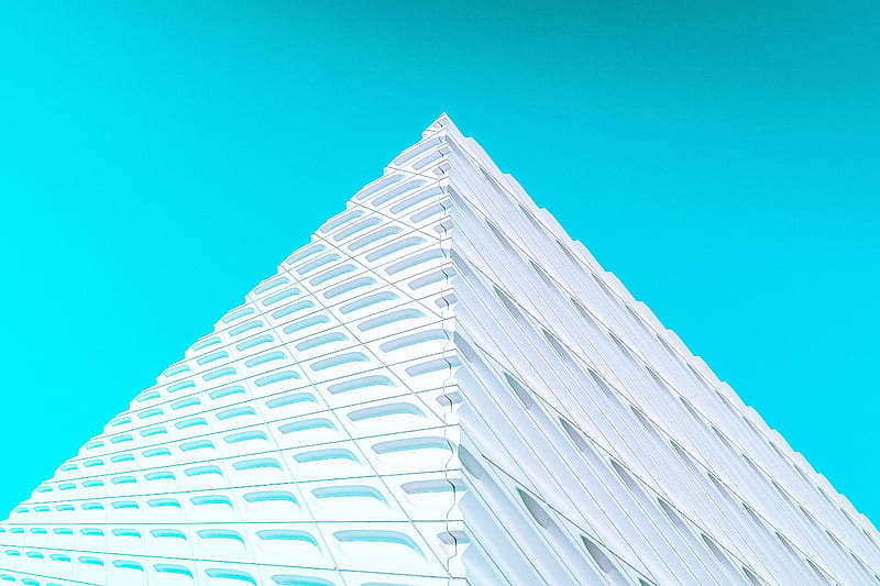 building, facade, architecture, corner, white, minimalism, symmetry, HD wallpaper