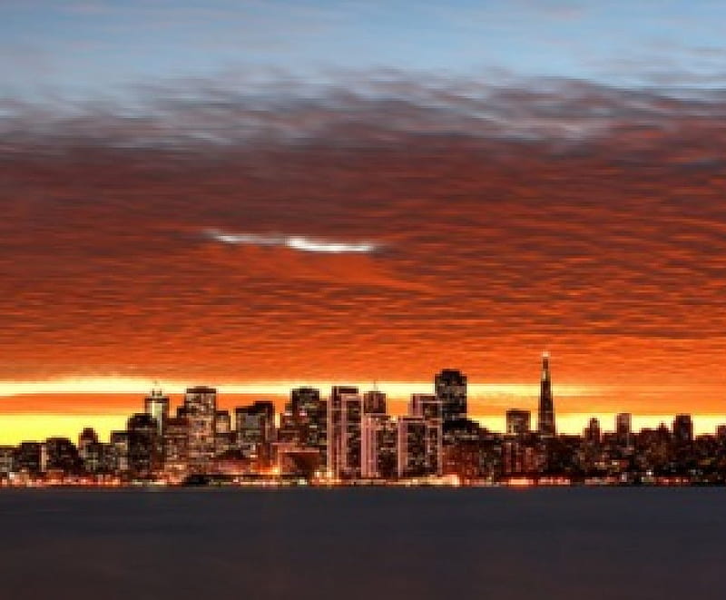 San Fransisco Sunset, san fransisco, california, skyline, nature, sunset, HD wallpaper