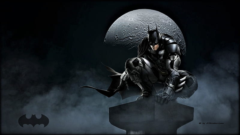 Batman On Duty I, nexus, cartoon, bruce wayne, gotham city, dc comics, detective, background, , harley quinn, joker, 1920x1080 only, dark knight, anime, batman, caped crusader, HD wallpaper