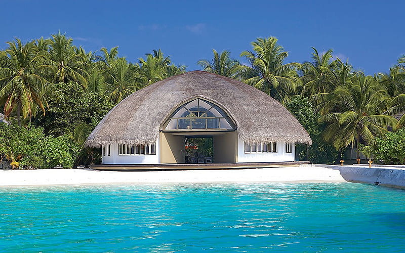 Beach Home, beach, island, paradise, tropical, HD wallpaper | Peakpx