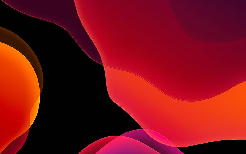 iOS 13 iPad WWDC 2020 Red Abstract Design, HD wallpaper