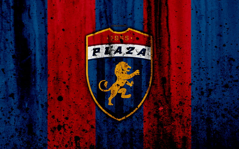 FC Plaza Amador grunge, Liga Panamena, logo, football club, Panama, Plaza Amador, soccer, LPF, stone texture, Plaza Amador FC, HD wallpaper