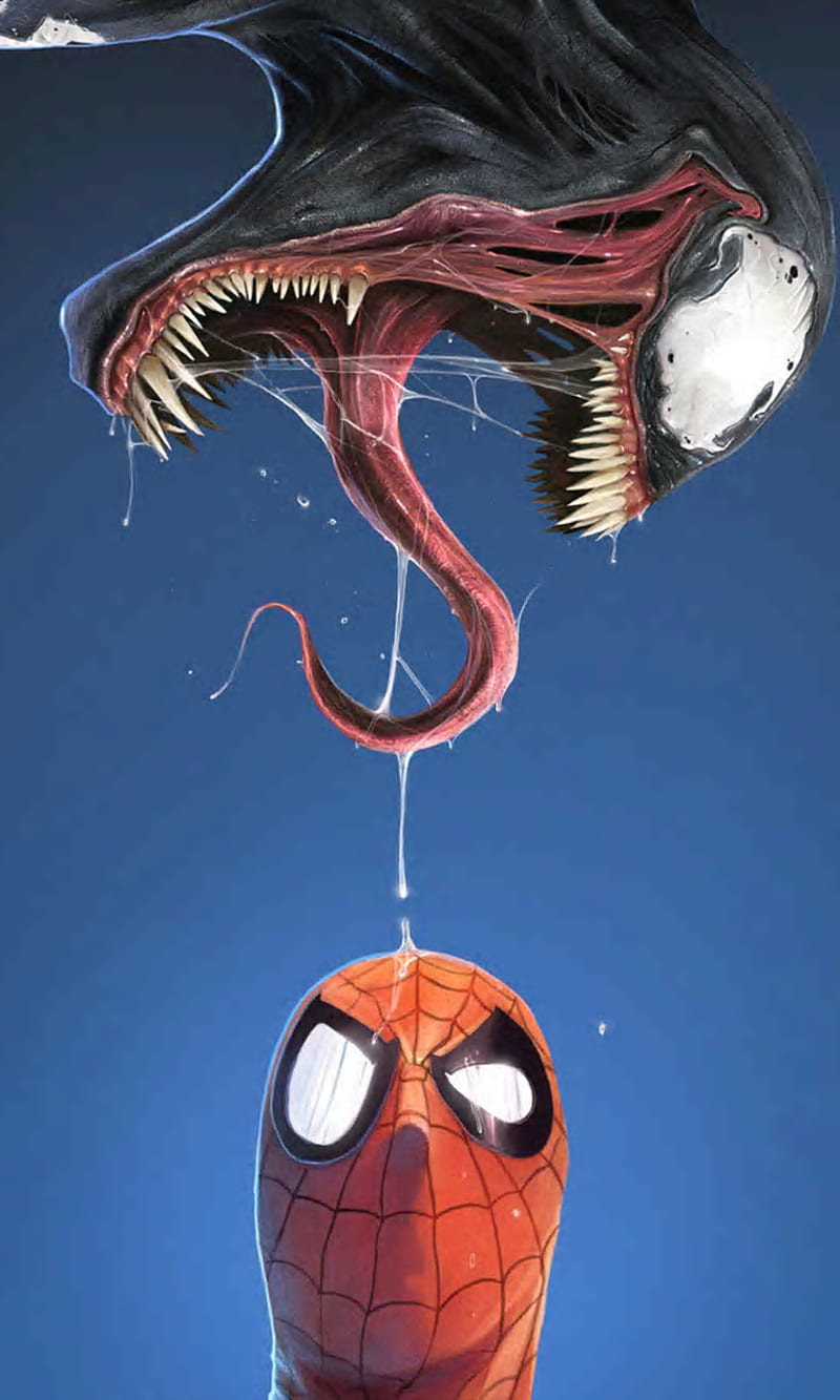 Venom Spiderman, marvel, peter parker, spit, stalking, HD phone wallpaper