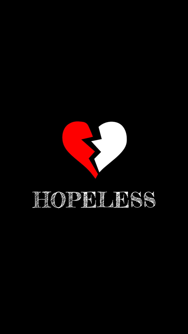 Hopeless, black, broken, emotional, heart, hope, no hope, no love, sad, HD phone wallpaper