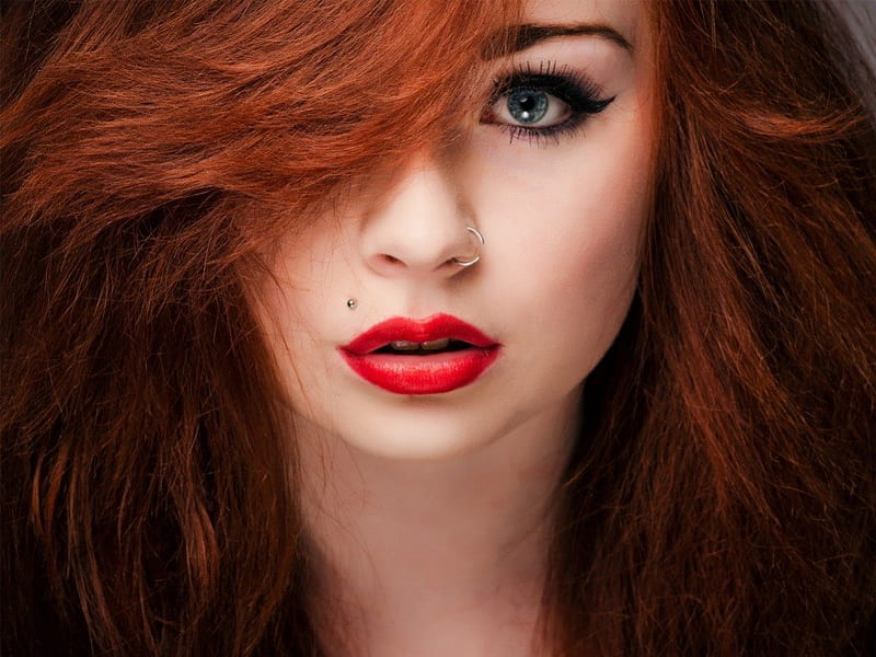 Red Haired Peircing Girl Model Redhead Makeup Lips Hd Wallpaper Peakpx 