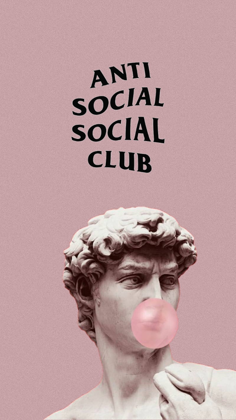 Anti Social , antisocial, assc, bubblegum, pink, vaporwave, HD phone wallpaper