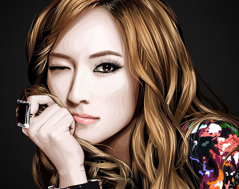 *Jessica Jung*, hair long, smack, celebrity, lovely, jessica jung, bonito, pretty face, blondes, HD wallpaper