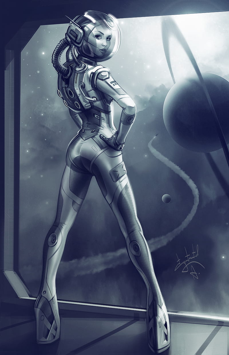 girl in space suit wallpaper