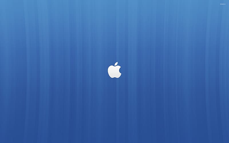 White Apple logo on blue lines - Computer, Blue and Black Apple, HD wallpaper