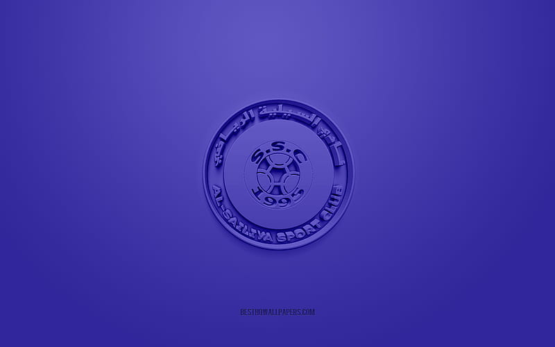 Al-Sailiya SC, creative 3D logo, blue background, Qatar Stars League, 3d emblem, QSL, Qatar Football Club, Doha, Qatar, 3d art, football, Al-Sailiya SC 3d logo, HD wallpaper