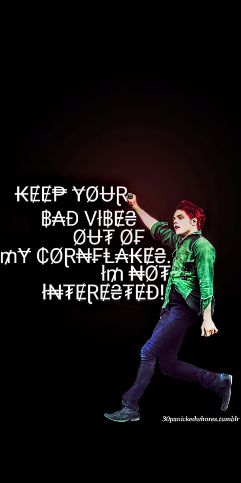 Gerard Way quote, bad vibes, cornflakes, gerard way, my chemical romance,  HD phone wallpaper | Peakpx