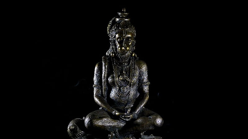 Lord Hanuman Statue rotating on Black Background God Hindu Stock Videos without watermark, Dark Hanuman, HD wallpaper
