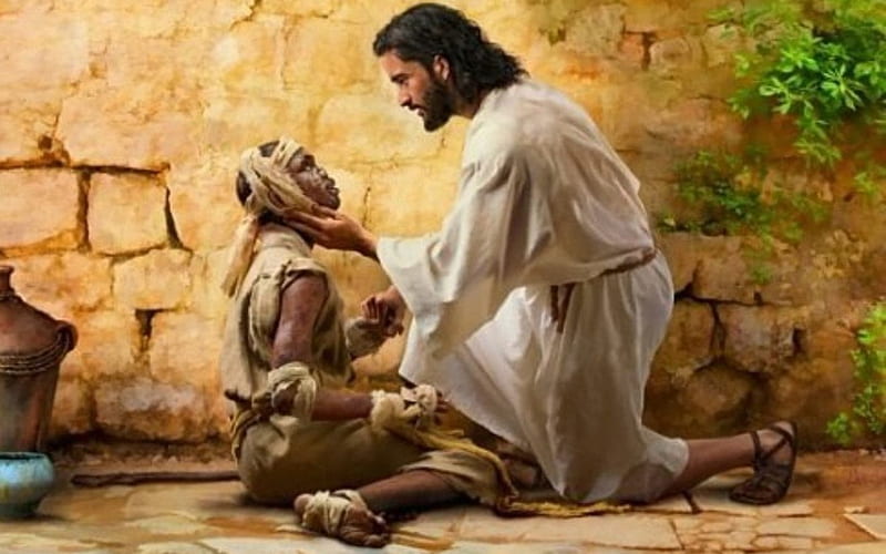 Jesus Heals the Leper, leper, Christ, sick, Jesus, healing, HD wallpaper