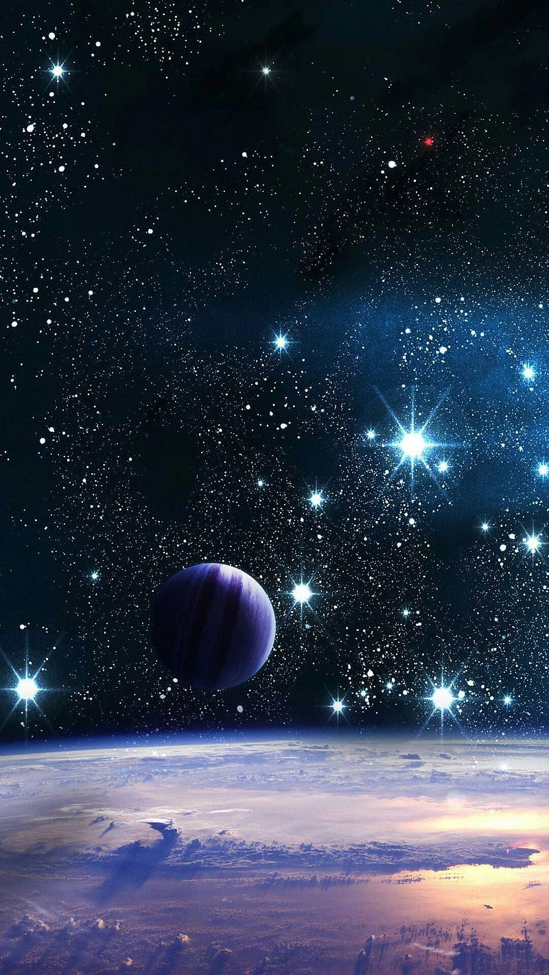 Galaxy, blue, sky, stars, HD phone wallpaper