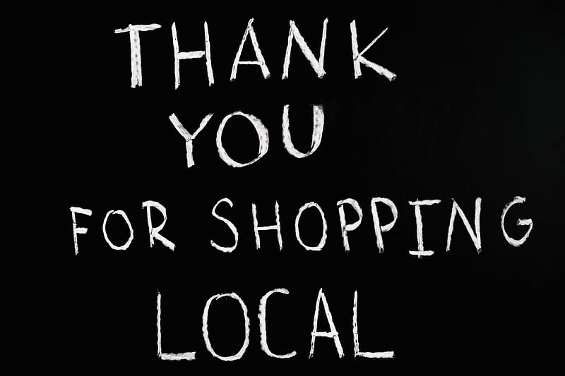 Thank You For Shopping Local Lettering Text on Black Background, HD wallpaper