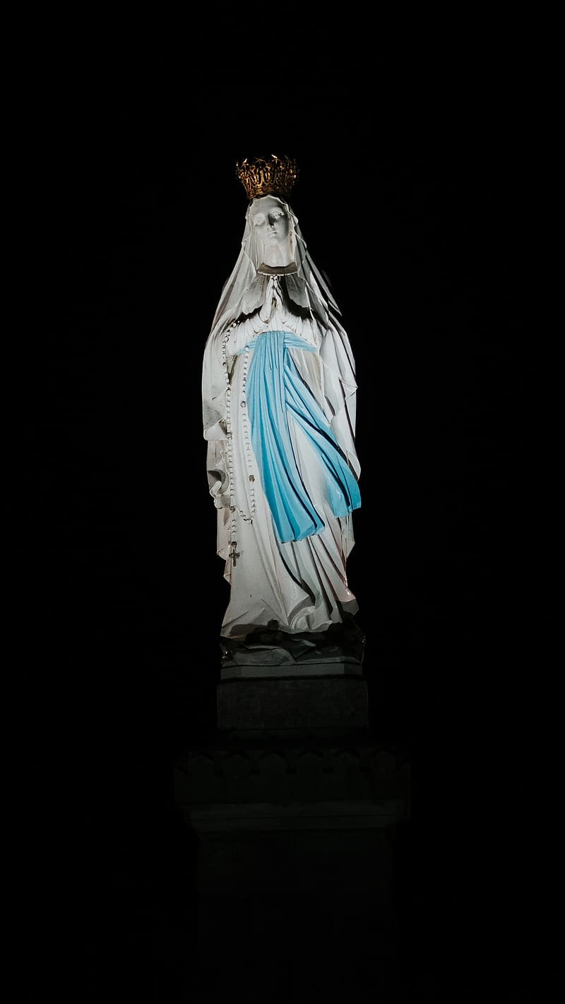 Mother Mary With Black Background, mother mary, HD phone wallpaper ...