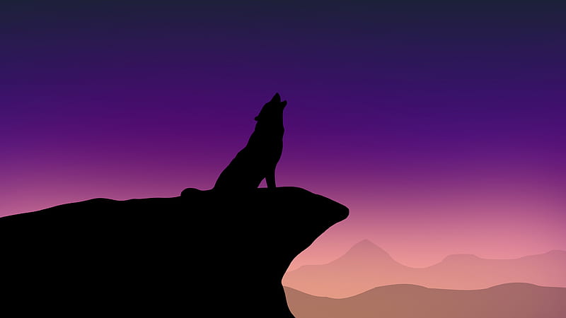 Howling Wolf Minimalism , howling, wolf, minimalism, artist, artwork, digital-art, minimalist, HD wallpaper