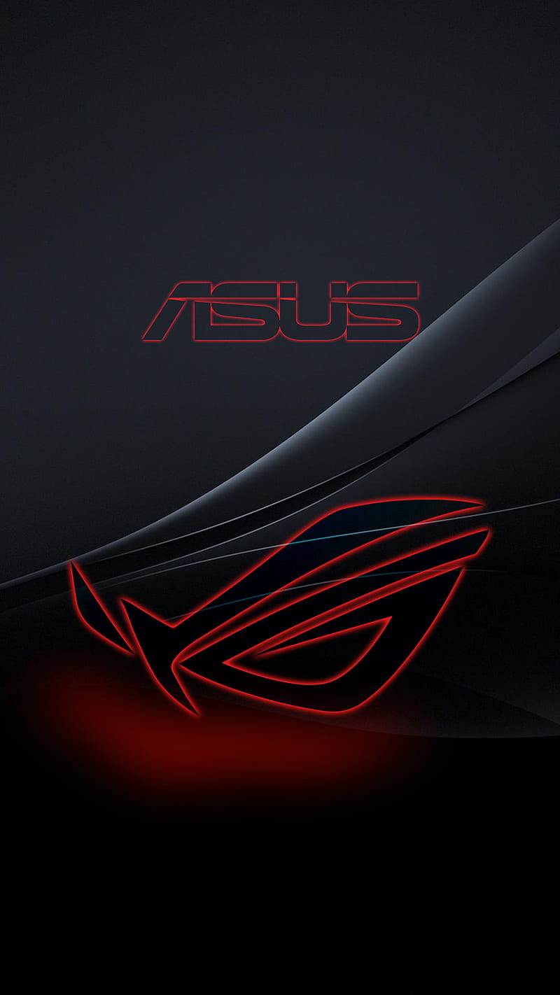 Asus ROG, asus logo, cool, dark, dark red, gamer, monster, neon, HD phone wallpaper